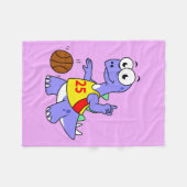 Couverture Polaire Illustration D'Un Stegosaurus Jouant Au Basket. (Devant (Horizontal))
