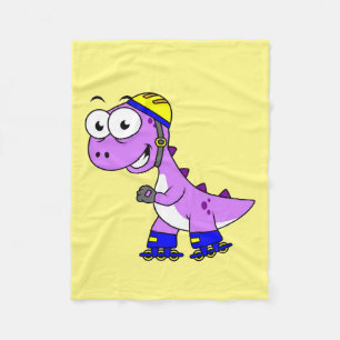 Couverture Polaire Illustration D'Un Tyrannosaurus Rex De Patinage.