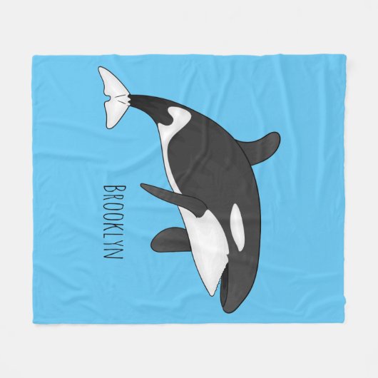 Couverture Polaire Illustration d'une baleine tueuse (Devant (Horizontal))