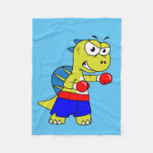 Couverture Polaire Illustration D'Une Boxe De Spinosaurus. (Devant)