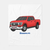 Couverture Polaire Illustration d'une camionnette rouge mou (Devant)