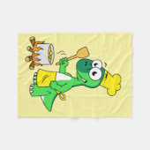 Couverture Polaire Illustration D'Une Cuisine De Parasaurolophus Dino (Devant (Horizontal))