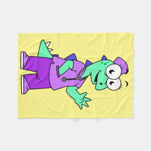 Couverture Polaire Illustration D'Une Infirmière Stegosaurus. (Devant (Horizontal))