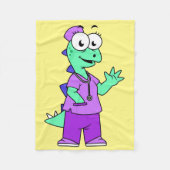 Couverture Polaire Illustration D'Une Infirmière Stegosaurus. (Devant)