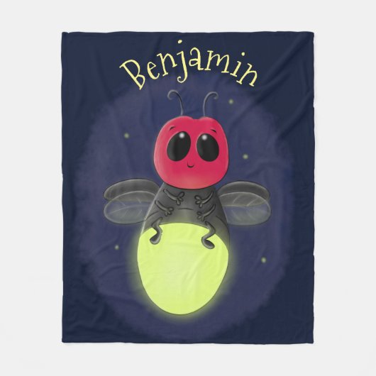 Couverture Polaire Illustration d'une luciole à éclair mignon (Devant)