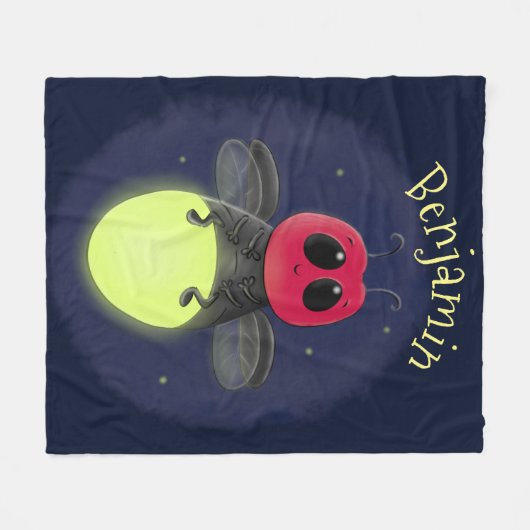 Couverture Polaire Illustration d'une luciole à éclair mignon (Devant (Horizontal))