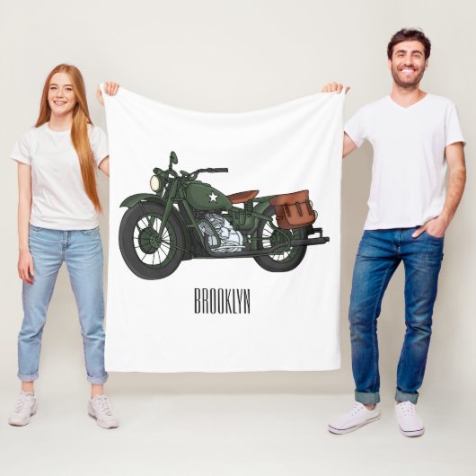 Couverture Polaire Illustration d'une moto de croiseur militaire (En situation)