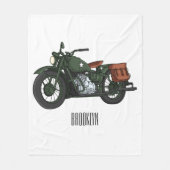 Couverture Polaire Illustration d'une moto de croiseur militaire (Devant)