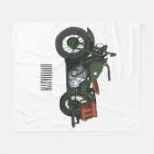 Couverture Polaire Illustration d'une moto de croiseur militaire (Devant (Horizontal))