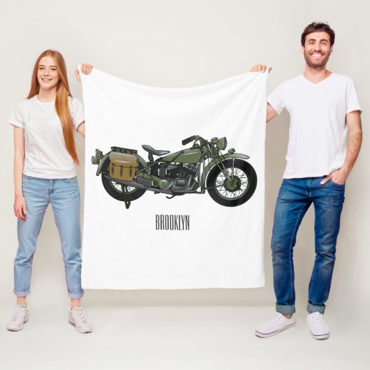 Couverture Polaire Illustration d'une moto de croiseur militaire (En situation)