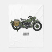 Couverture Polaire Illustration d'une moto de croiseur militaire (Devant)