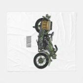 Couverture Polaire Illustration d'une moto de croiseur militaire (Devant (Horizontal))