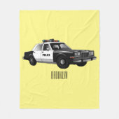 Couverture Polaire Illustration d'une voiture de police (Devant)