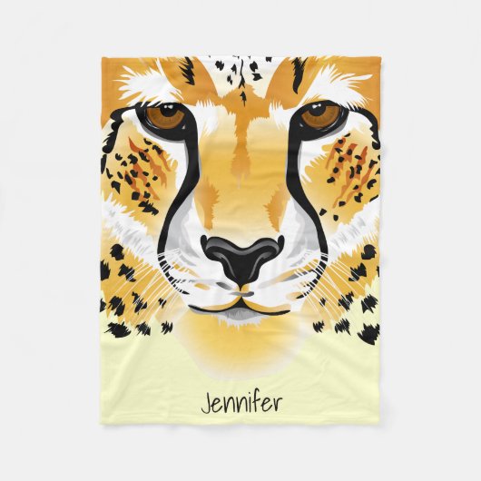 Couverture Polaire illustration en gros plan principale de guépard (Devant)