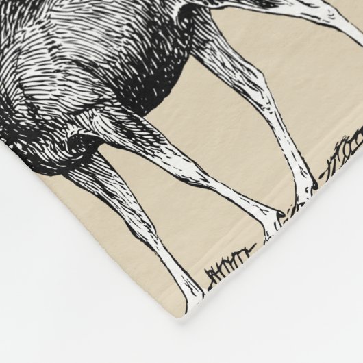 Couverture Polaire Illustration et méthode de l'orignal rustique (Coin)