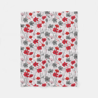 Couverture Polaire Illustration florale, fleurs sauvages abstraits, m