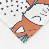 Couverture Polaire Illustration forestière de l'enfant, renards et fl (Coin)