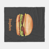 Couverture Polaire Illustration Hamburger Fast Food Avec Nom Personna (Devant (Horizontal))