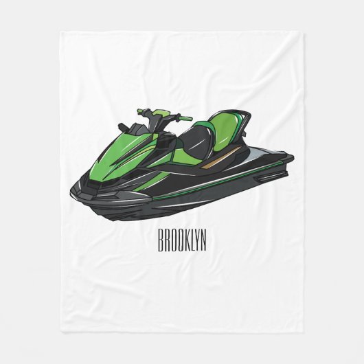 Couverture Polaire Illustration Jet ski (Devant)