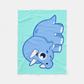 Couverture Polaire Illustration Mignonne D'Un Dinosaure Tricératops. (Devant)