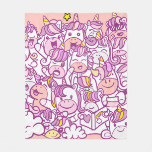 Couverture Polaire Illustration, mignonne licorne et collection de po