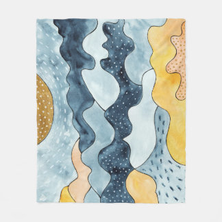 Couverture Polaire Illustration minimaliste moderne du soleil doré