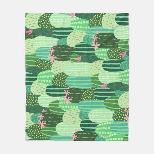 Couverture Polaire Illustration Motif colorée Cactus (Devant)