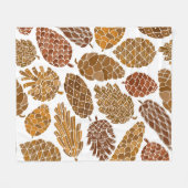 Couverture Polaire Illustration motif cônes de pin. (Devant (Horizontal))