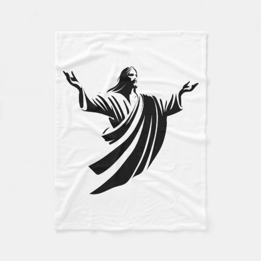 Couverture Polaire Illustration Of Jesus Christ Shadow With Open Arms (Devant)
