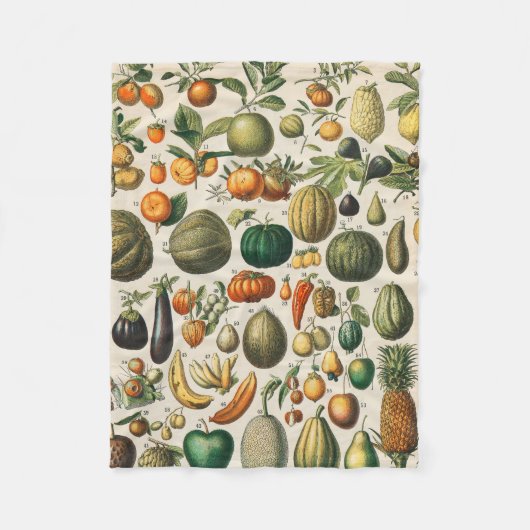 Couverture Polaire Illustration scientifique végétale des fruits (Devant)