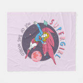 Couverture Polaire Illustration Supergirl volant vers le haut (Devant (Horizontal))