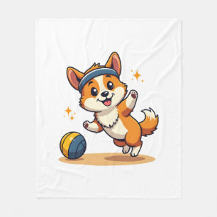 Couverture Polaire Illustration vectorielle de chien de volley-ball C