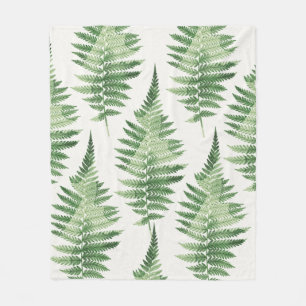 Couverture Polaire Illustration végétale minimaliste de la fougère ve