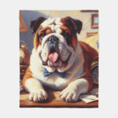 Couverture Polaire Illustration vintage de Bulldog (Devant)