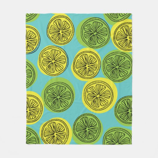 Couverture Polaire Illustration vintage des tranches de citron. (Devant)