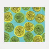 Couverture Polaire Illustration vintage des tranches de citron. (Devant (Horizontal))