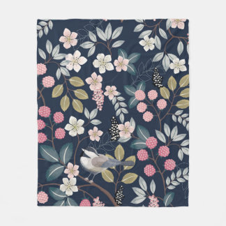 Couverture Polaire Illustration vintage d'un motif floral transparent