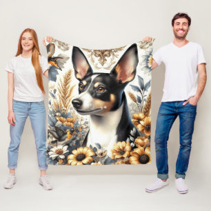 Couverture Polaire Illustration vintage Rat Terrier