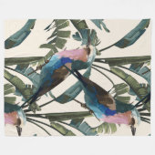 Couverture Polaire Illustrations de bananes feuilles, oiseau. (Devant (Horizontal))