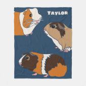 Couverture Polaire Illustrations de cochons de Guinée mignonne person (Devant)