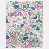 Couverture Polaire Illustrations de feuille florale Rose colorée (Devant)