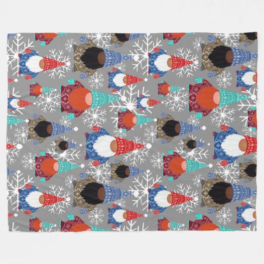 Couverture Polaire Illustrations de flocon de neige Gnome Motif de No (Devant (Horizontal))