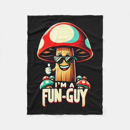 Couverture Polaire I'm A Fun-guy' - Amusing Mushroom Enthusiast's Fun (Devant)