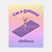Couverture Polaire I'm A Gymnast - Girl with/ Leotard on Purple Gym M (Devant)