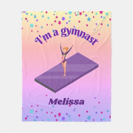 Couverture Polaire I'm A Gymnast - Girl with/ Leotard on Purple Gym M (Devant)
