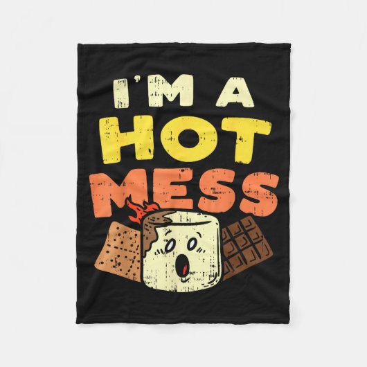 Couverture Polaire Im A Hot Mess Marshmallow Smores Summer Campfire C (Devant)