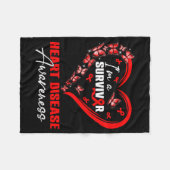Couverture Polaire I'm A Survivor Heart Disease Awareness Red Butterf (Devant (Horizontal))