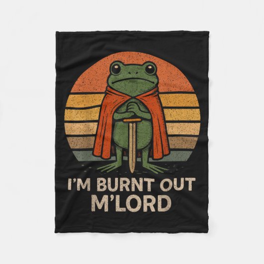 Couverture Polaire I'm Burnt Out My Lord Funny Medieval Frog Meme Art (Devant)