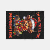 Couverture Polaire I'm Fine Everything Is Fine Christmas Highland Cow (Devant (Horizontal))