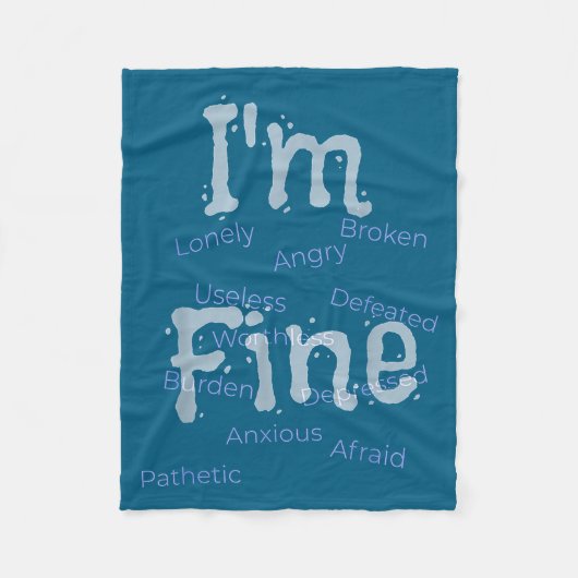 Couverture Polaire I'm Fine Suicide Prevention Awareness  (Devant)